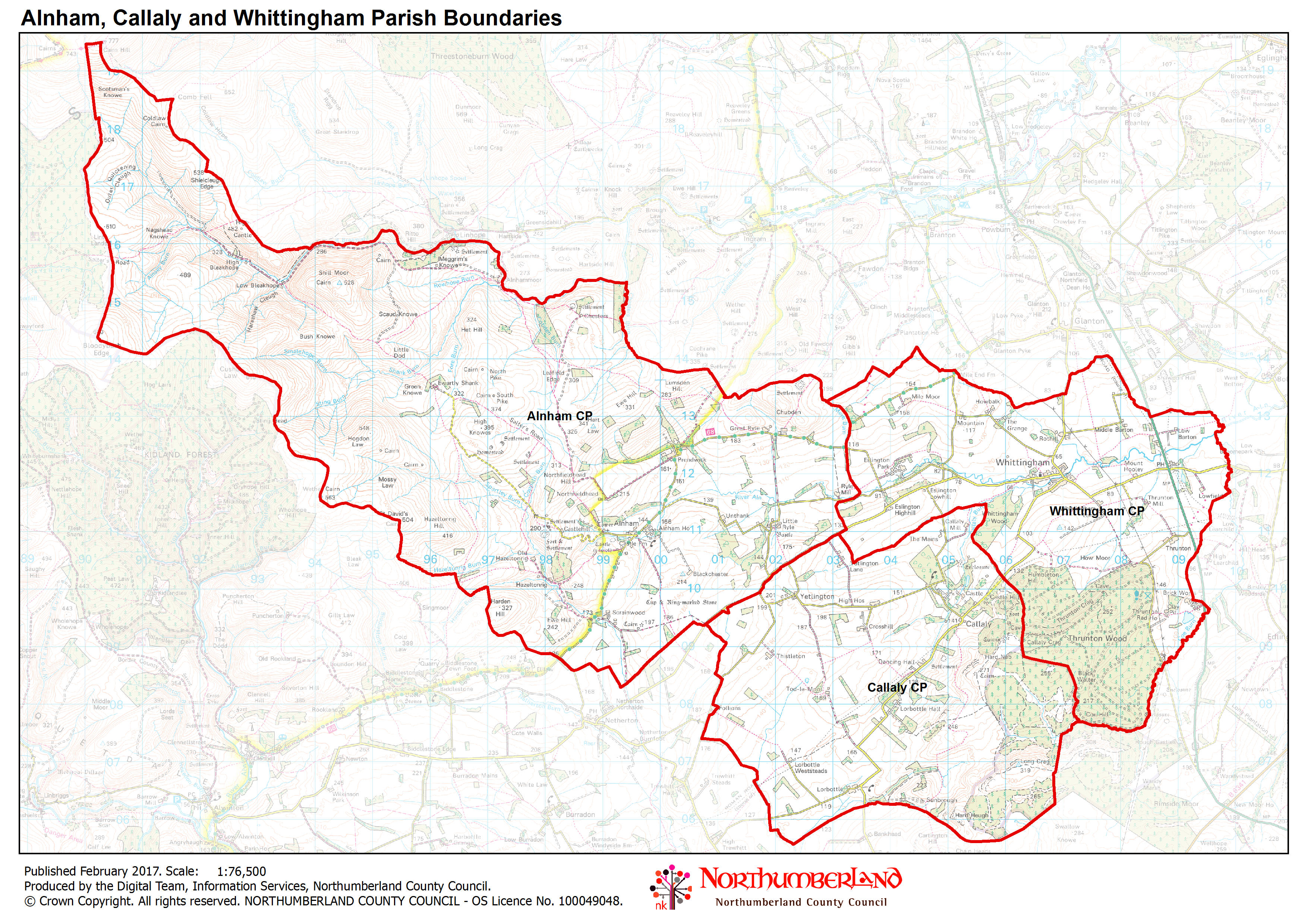 A map of the parish boundary