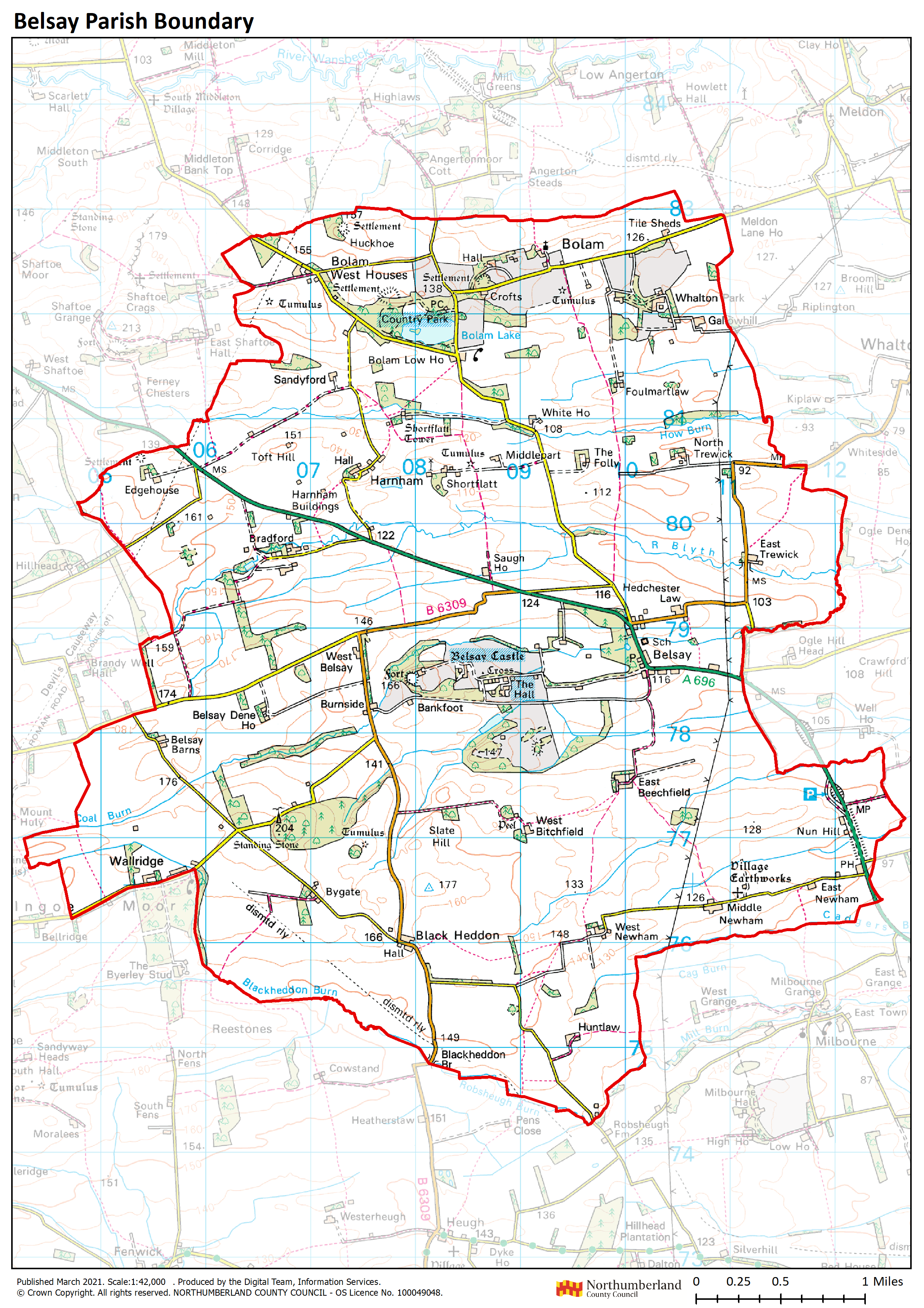 A map of the parish boundary