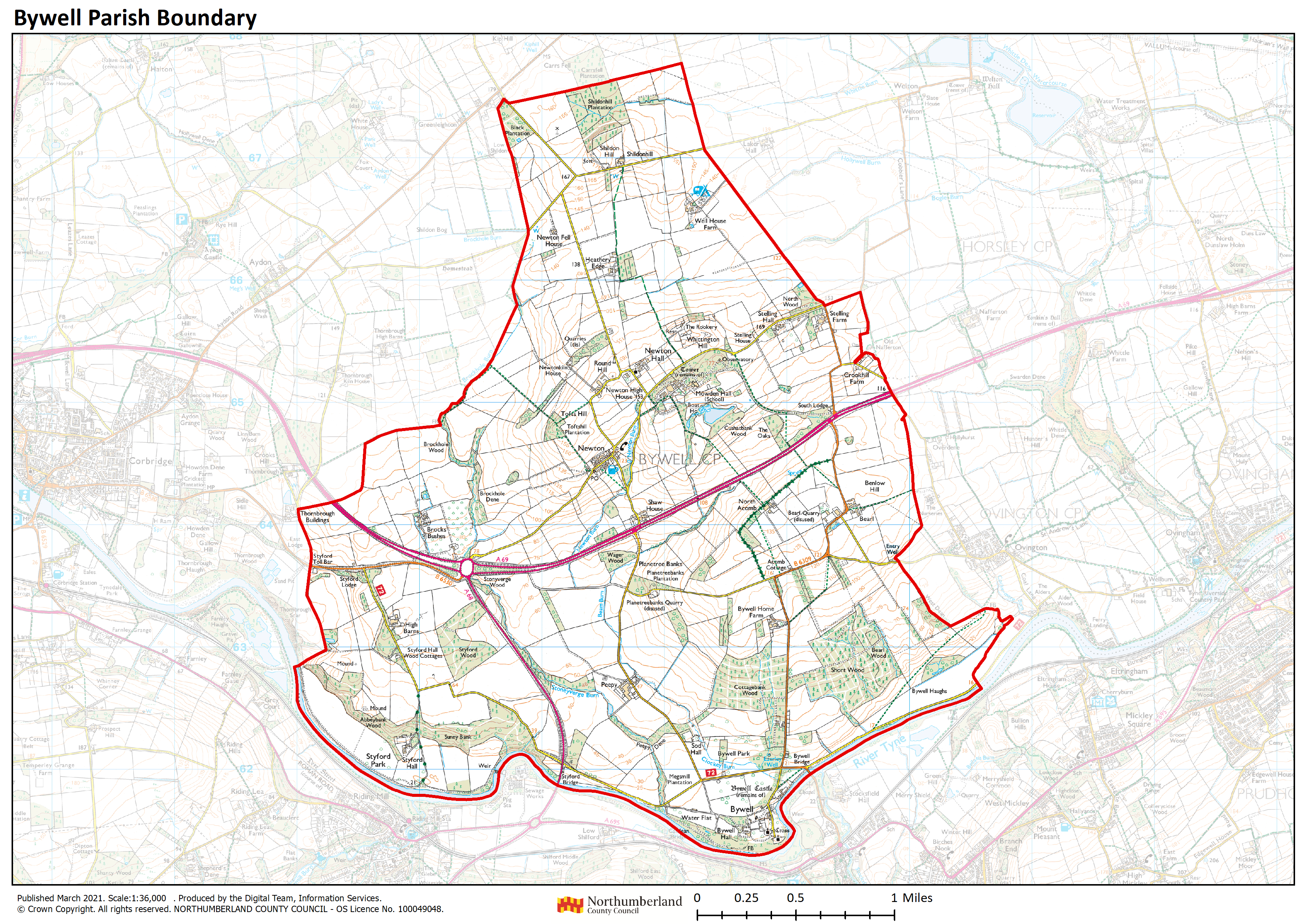 A map of the parish boundary