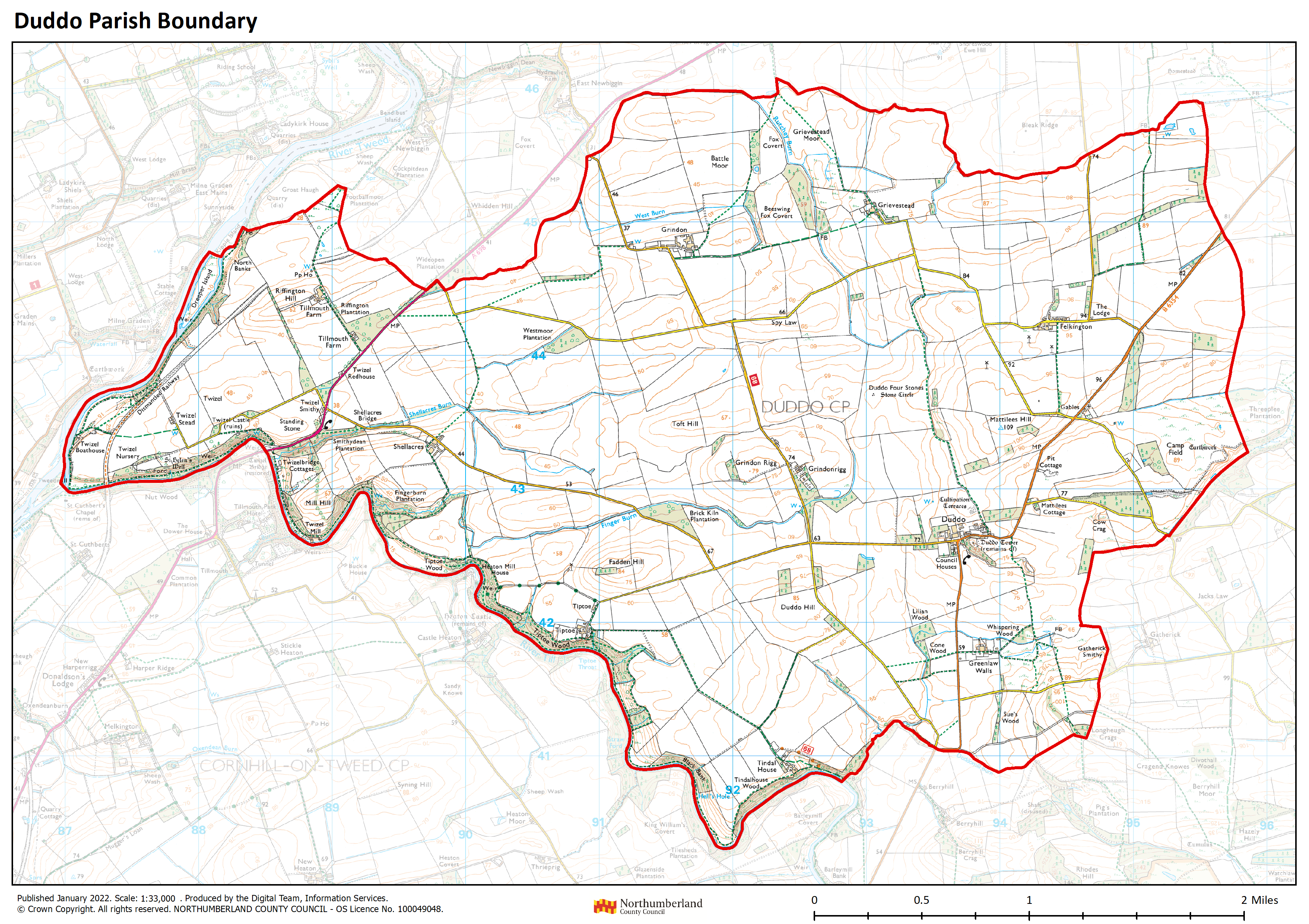 A map of the parish boundary