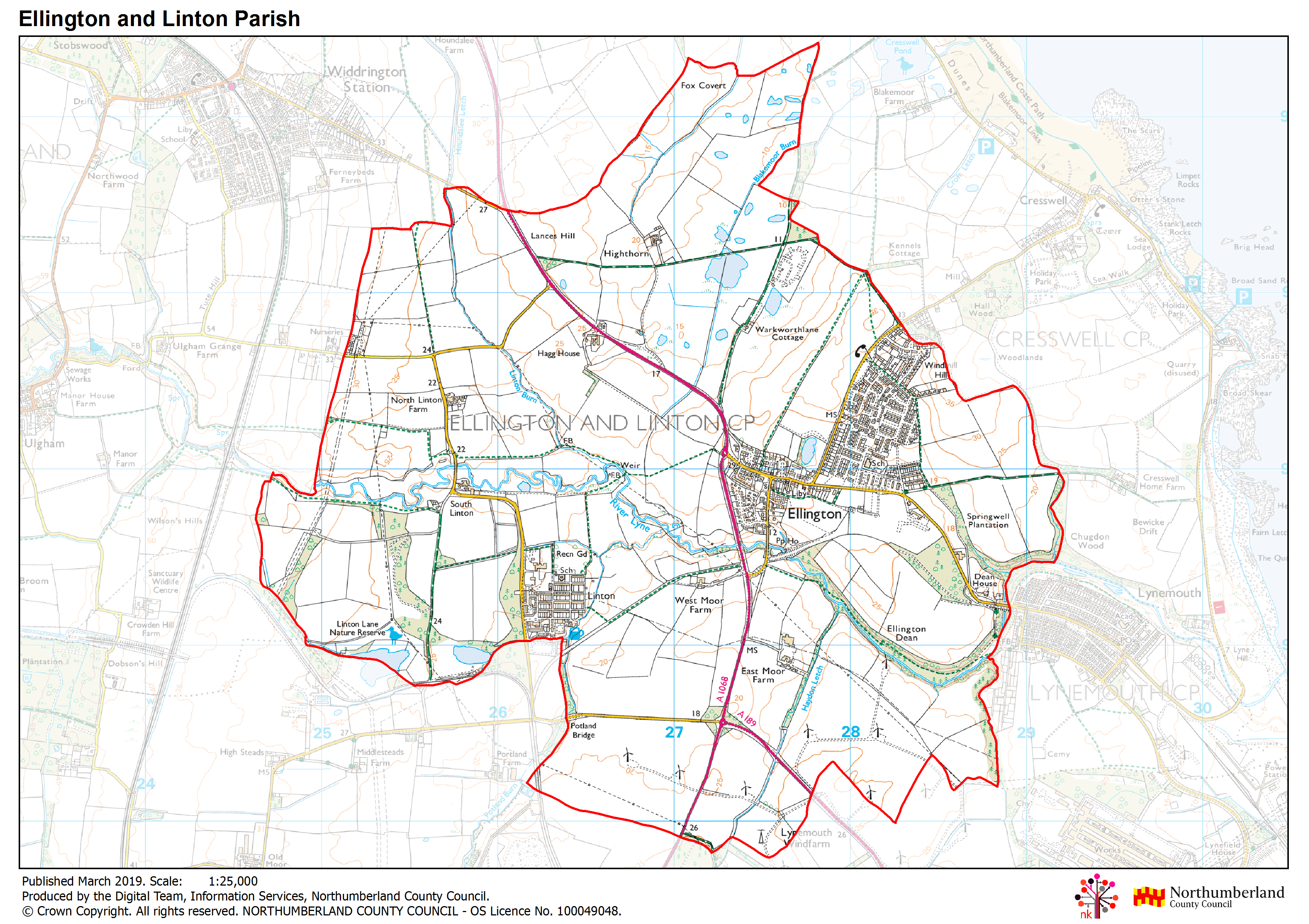 A map of the parish boundary