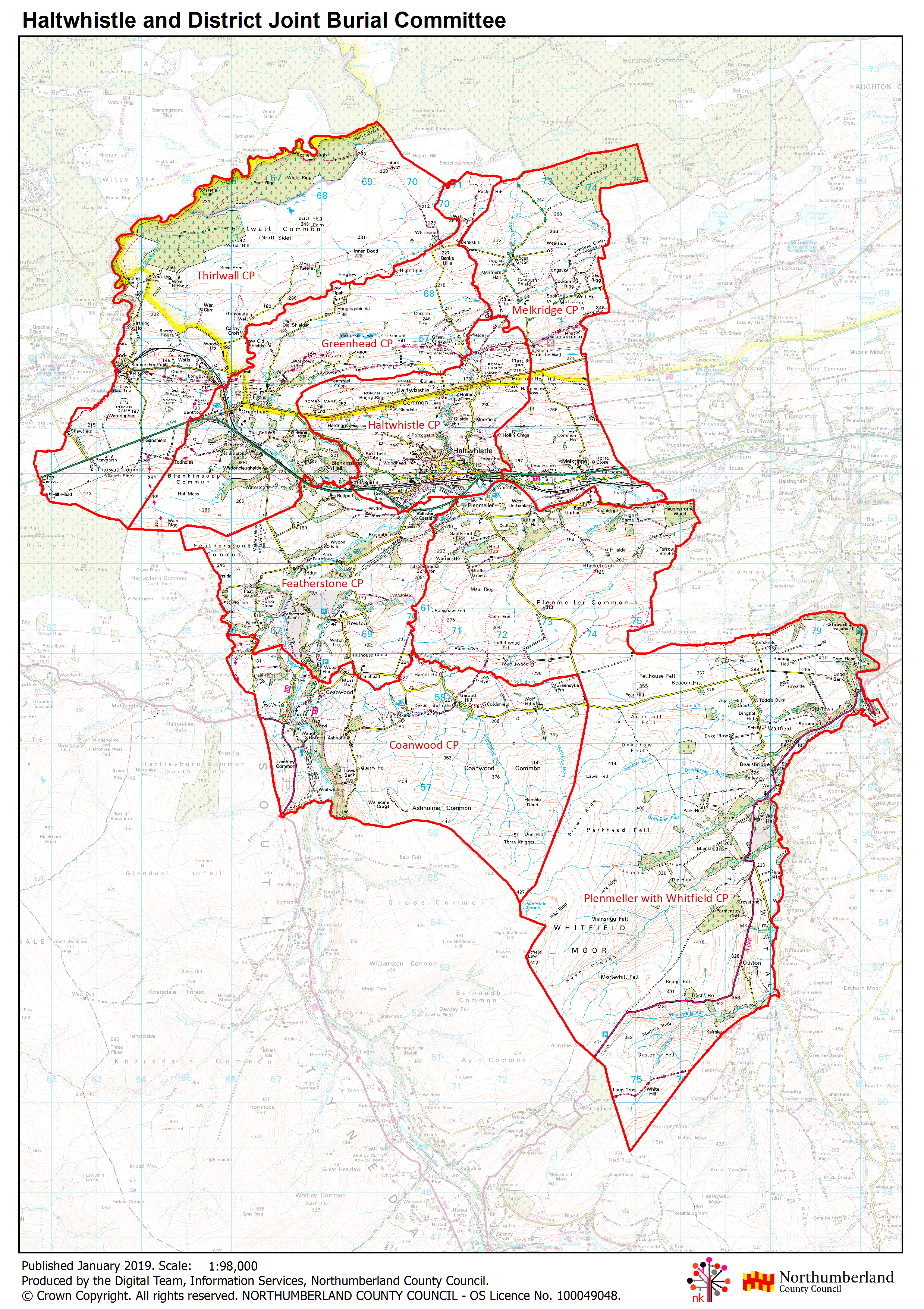 A map of the parish boundary