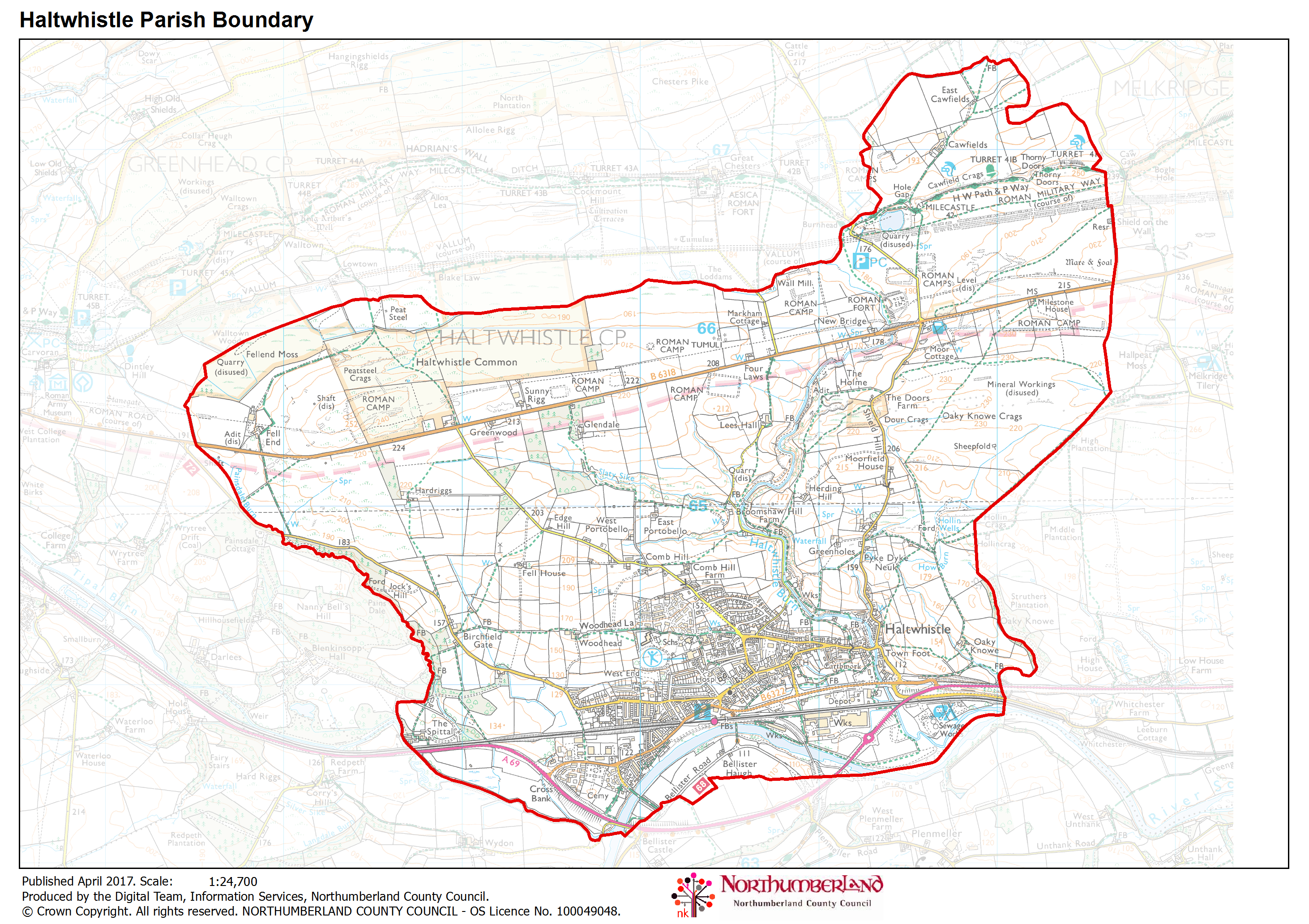 A map of the parish boundary
