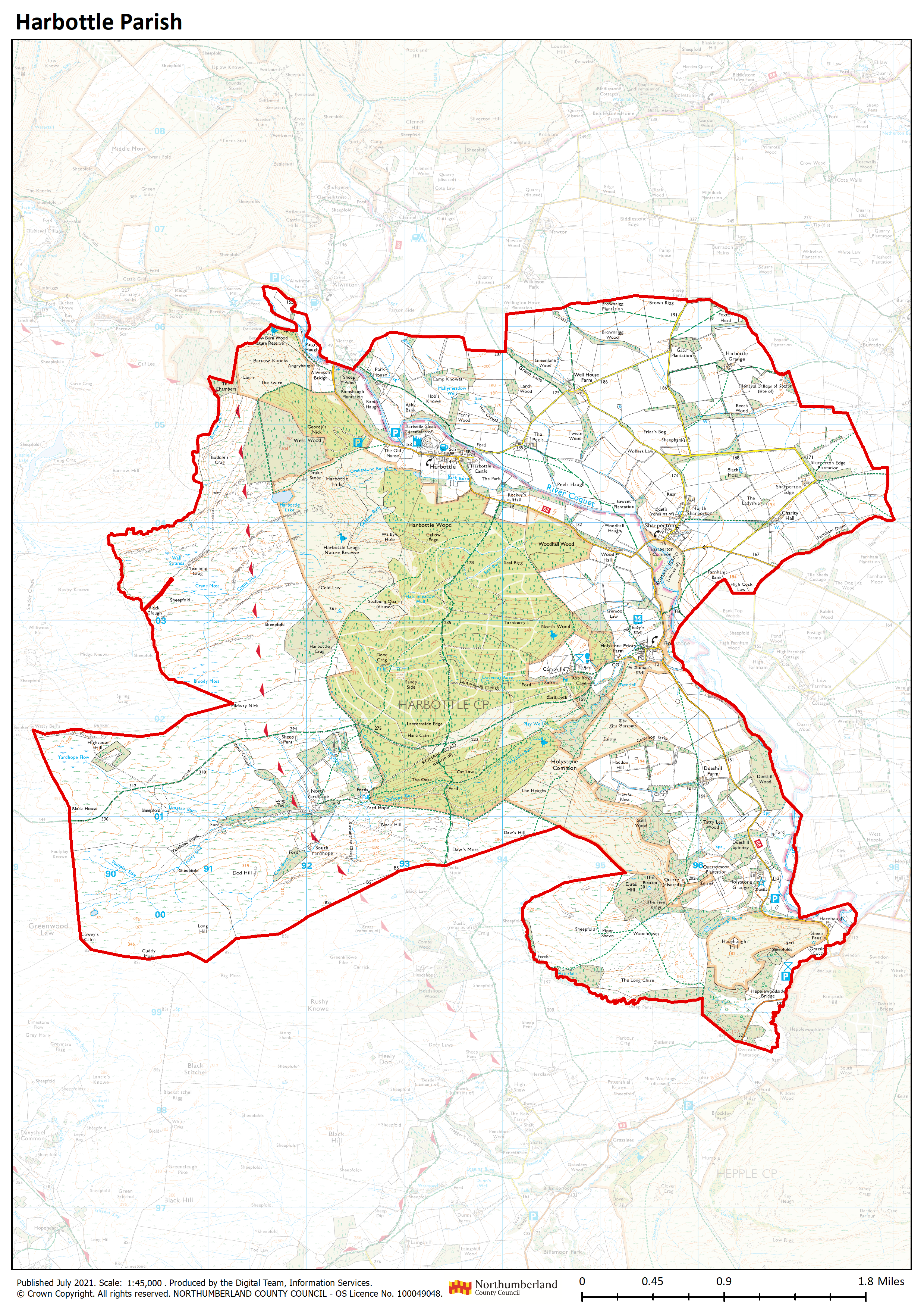 A map of the parish boundary