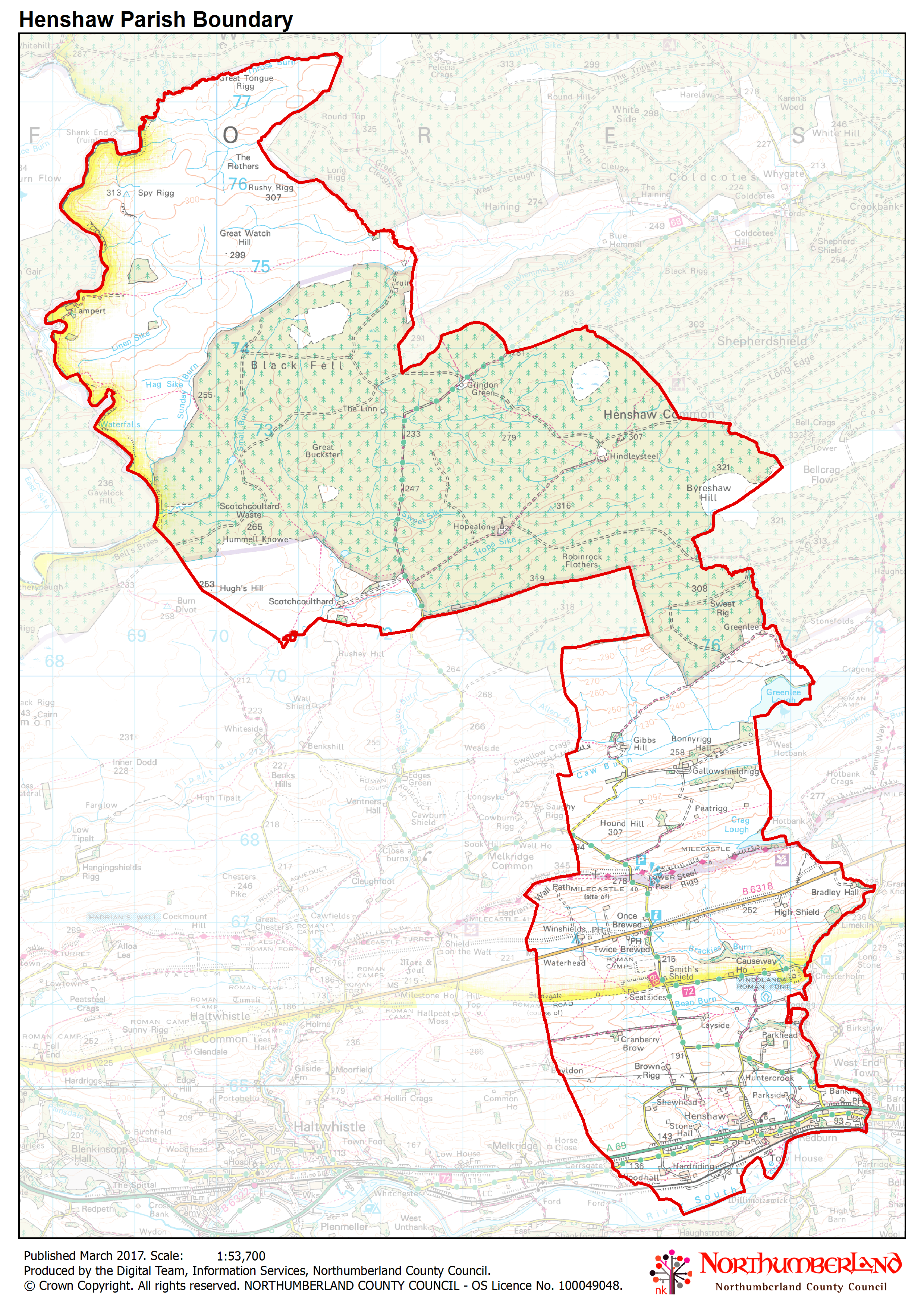 A map of the parish boundary