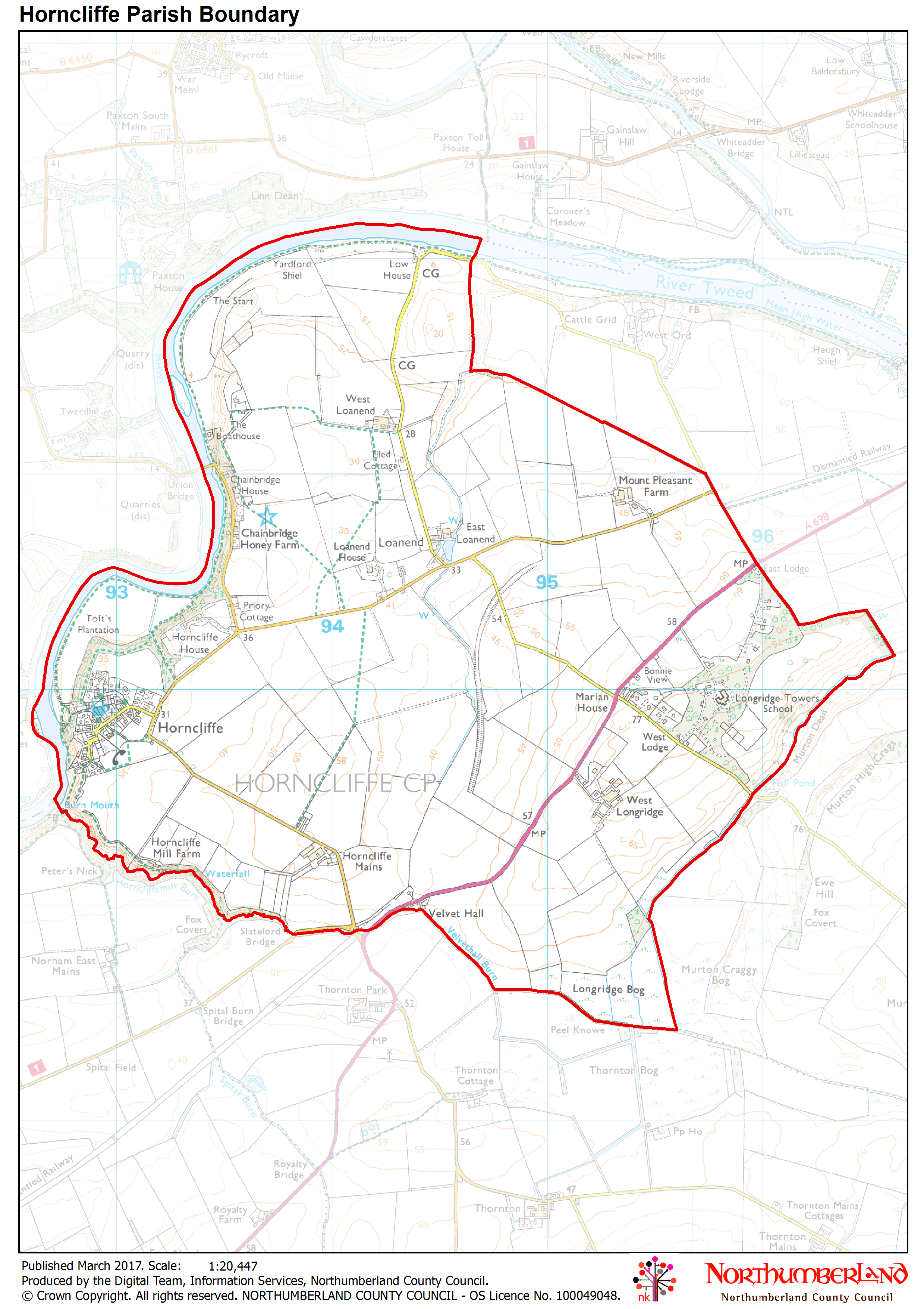 A map of the parish boundary