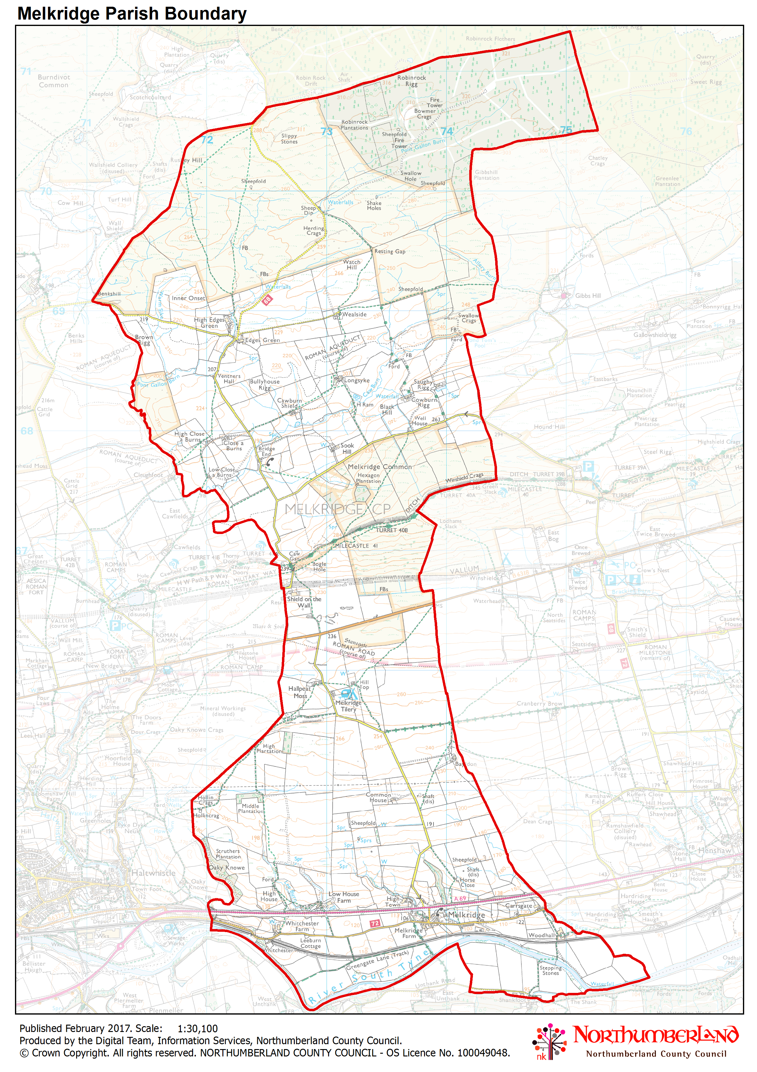 A map of the parish boundary
