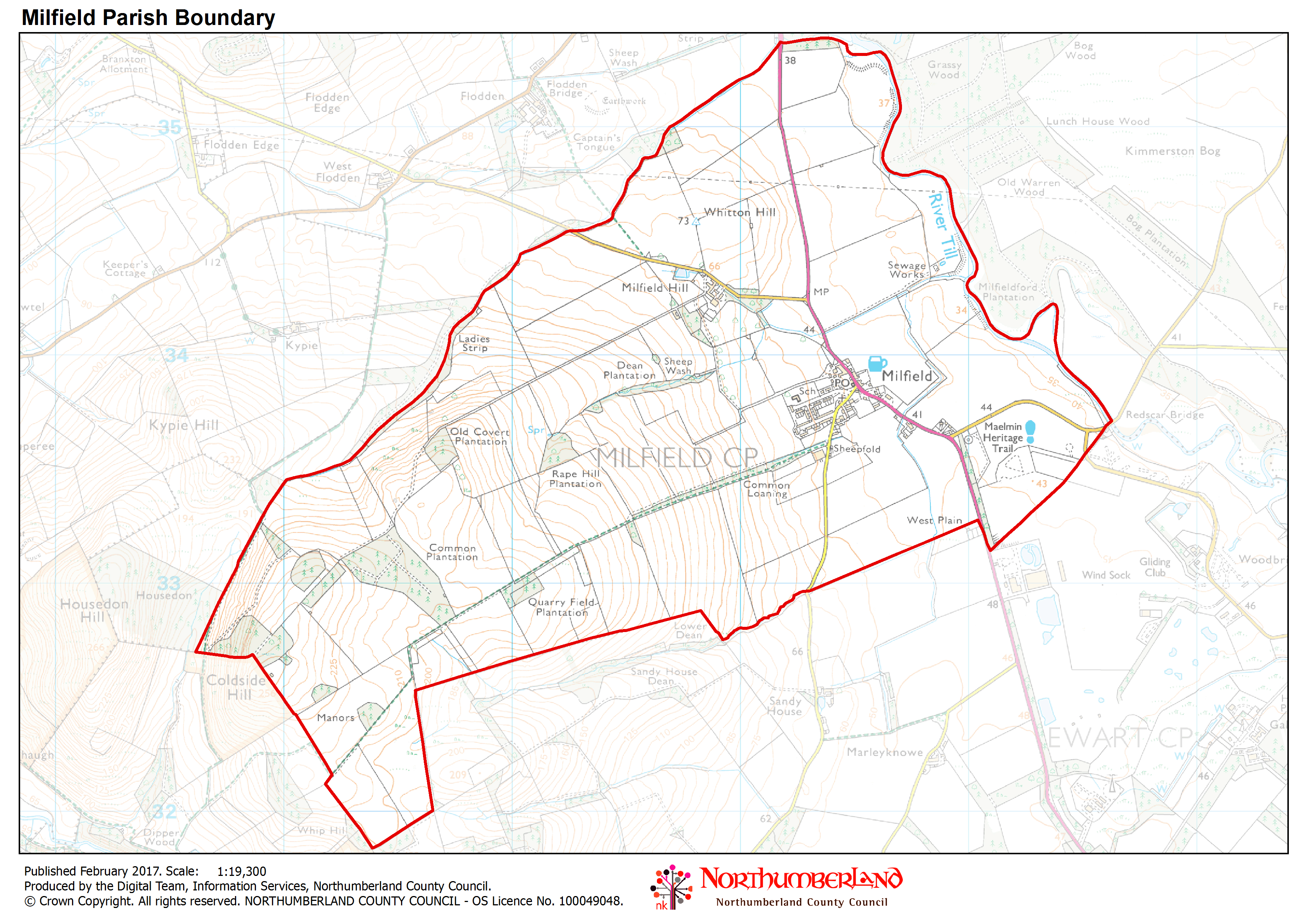 A map of the parish boundary