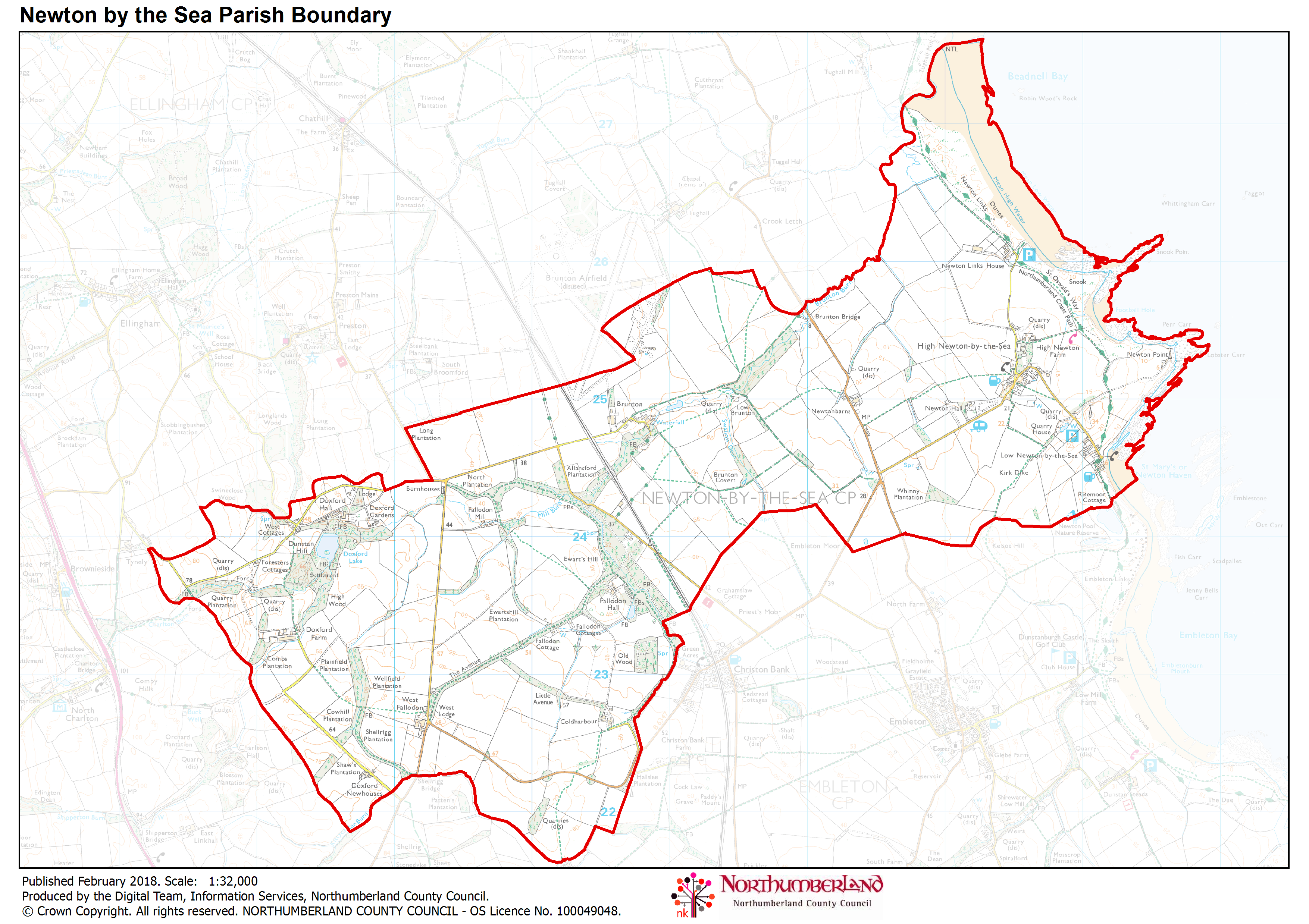 A map of the parish boundary