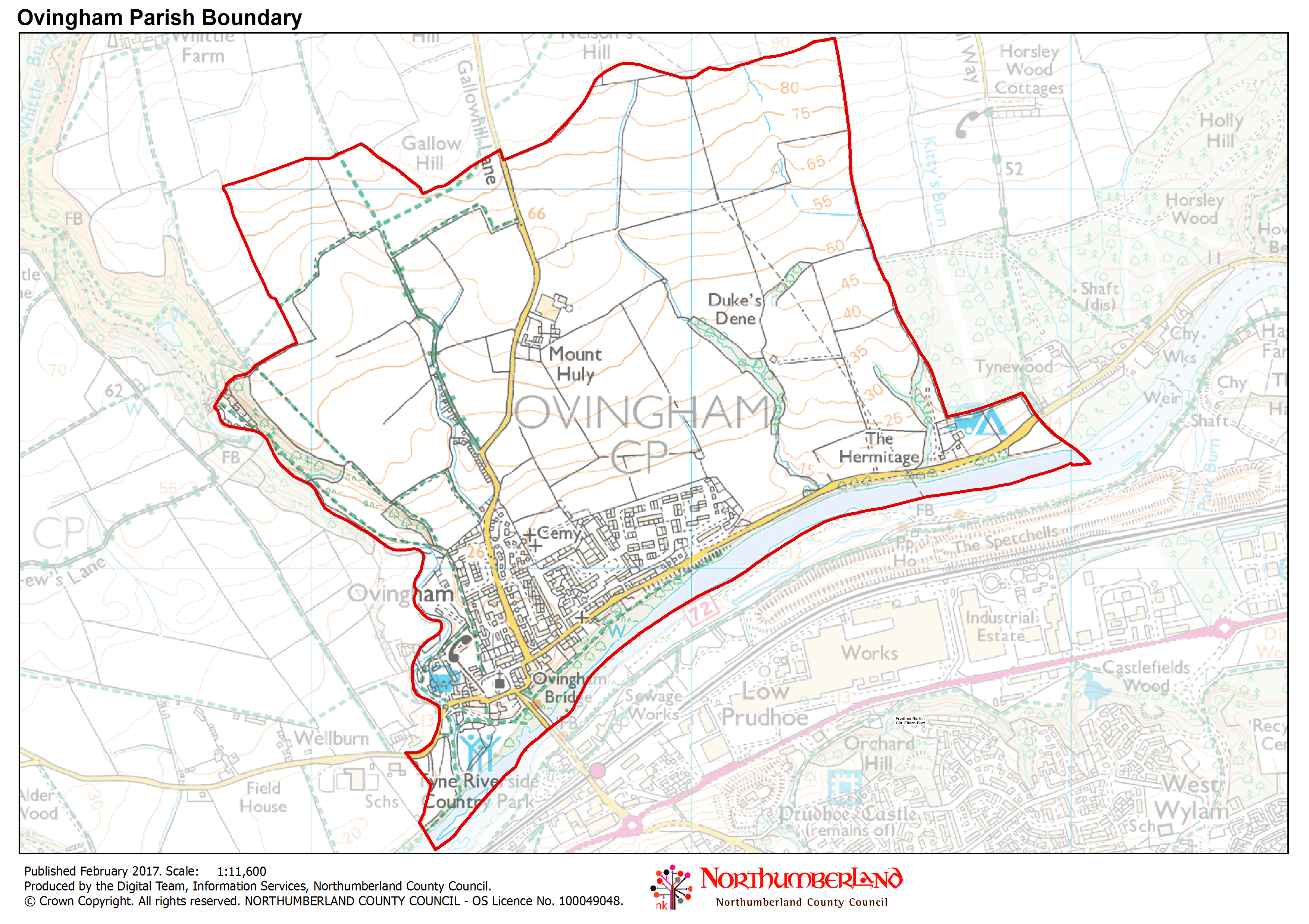 A map of the parish boundary