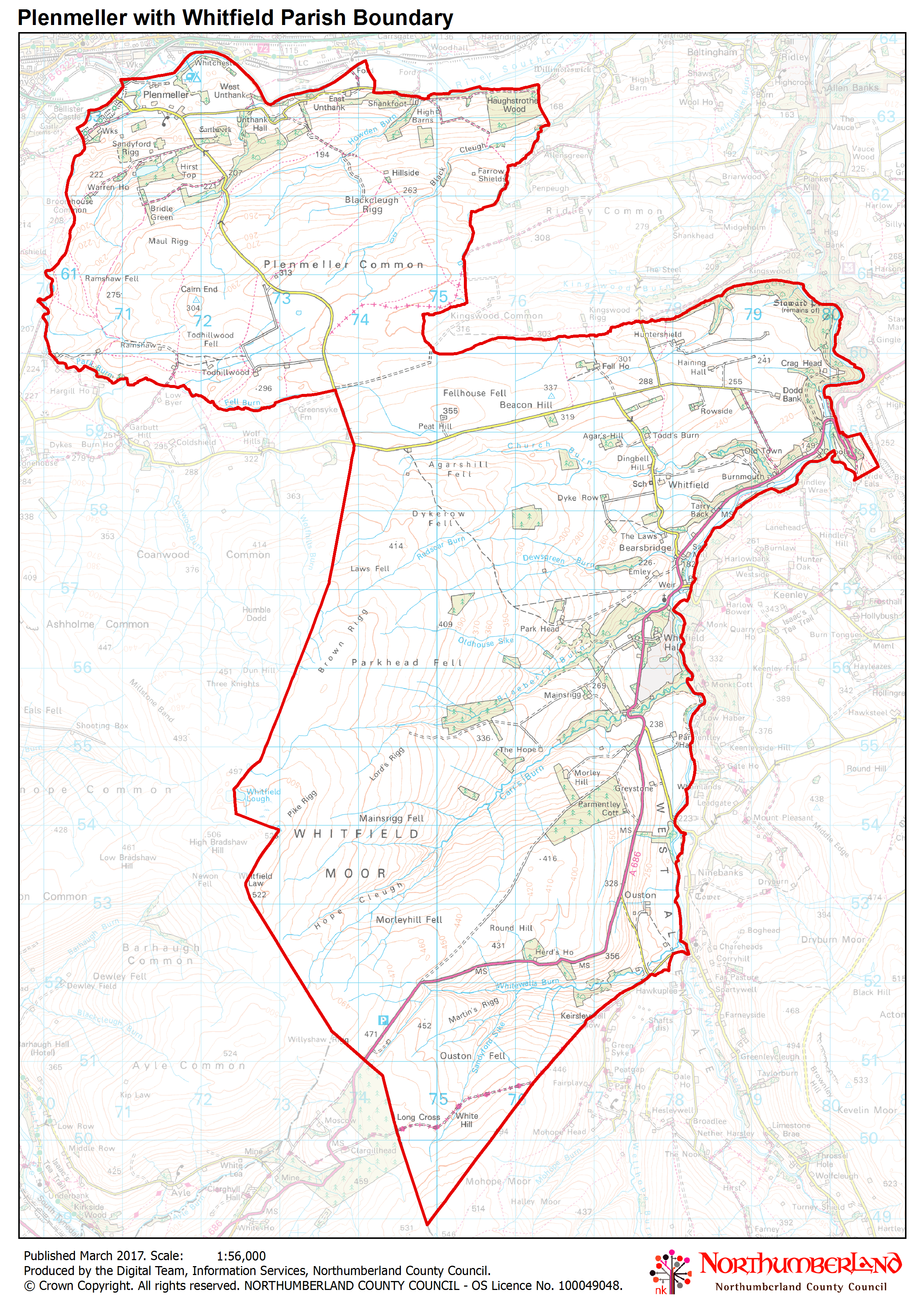A map of the parish boundary