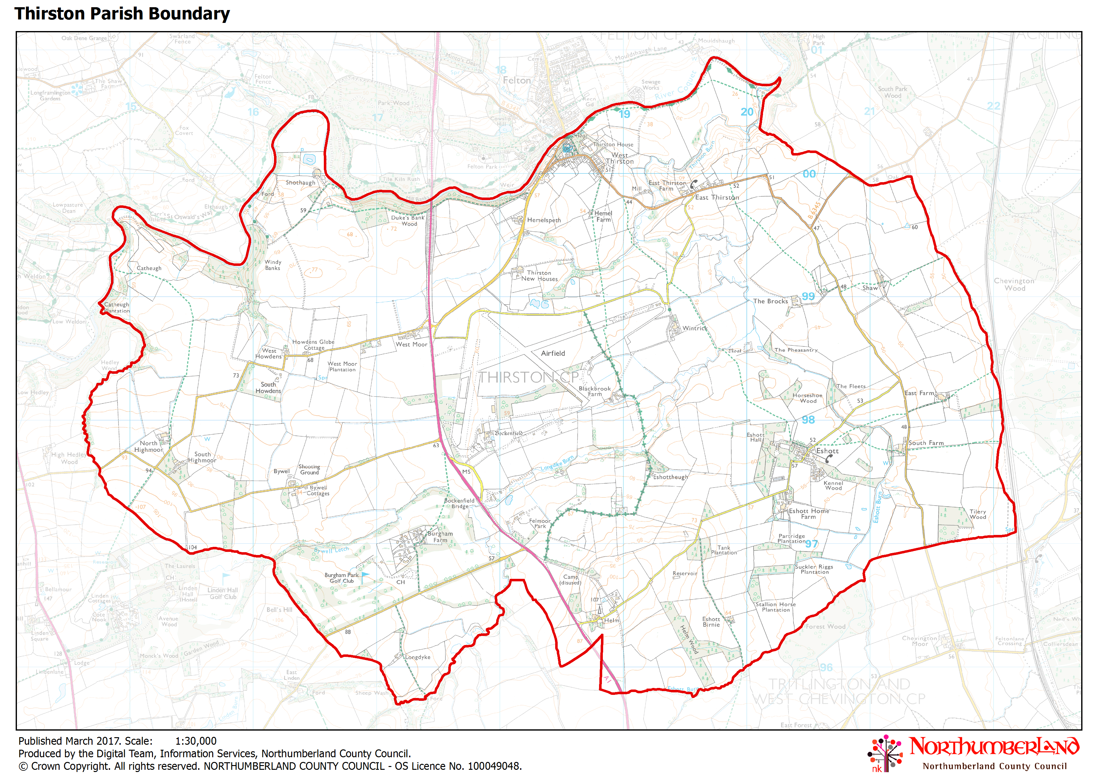 A map of the parish boundary