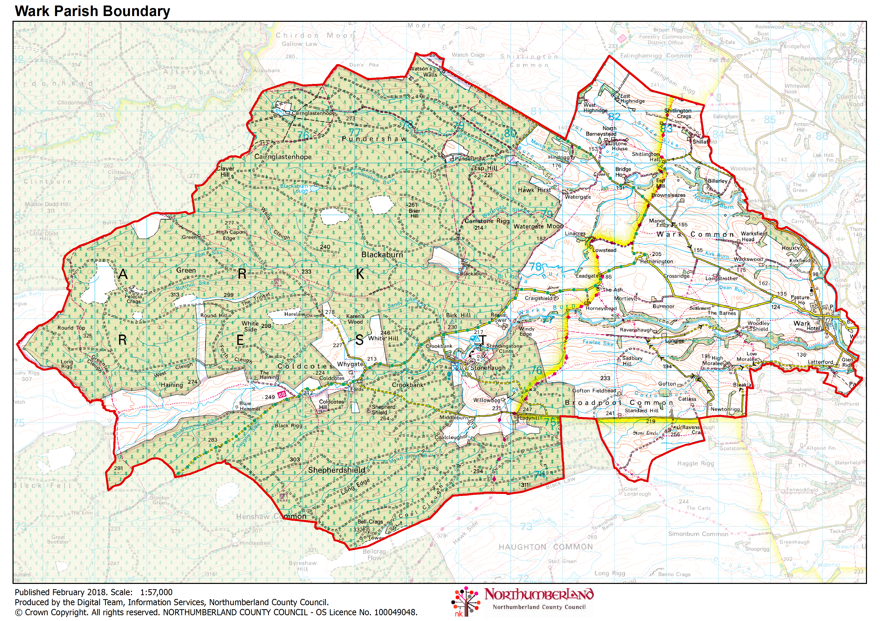 A map of the parish boundary